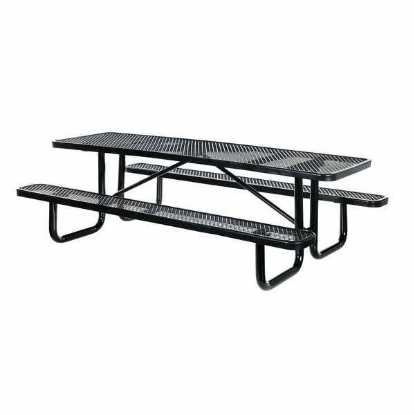 Vestil Metal Rectangle Picnic Table, 72", Black PT-MX-3072-BK